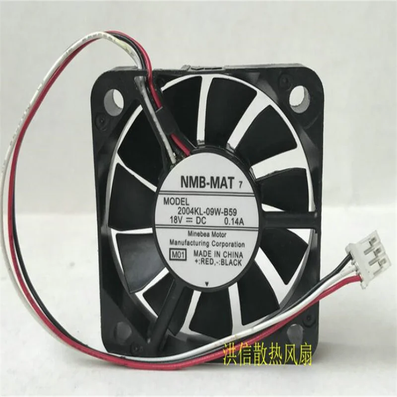 2pcs Original  NMB-MAT 5010 2004KL-09W-B59 DC18V 0.14A  three-wire inverter axial fan