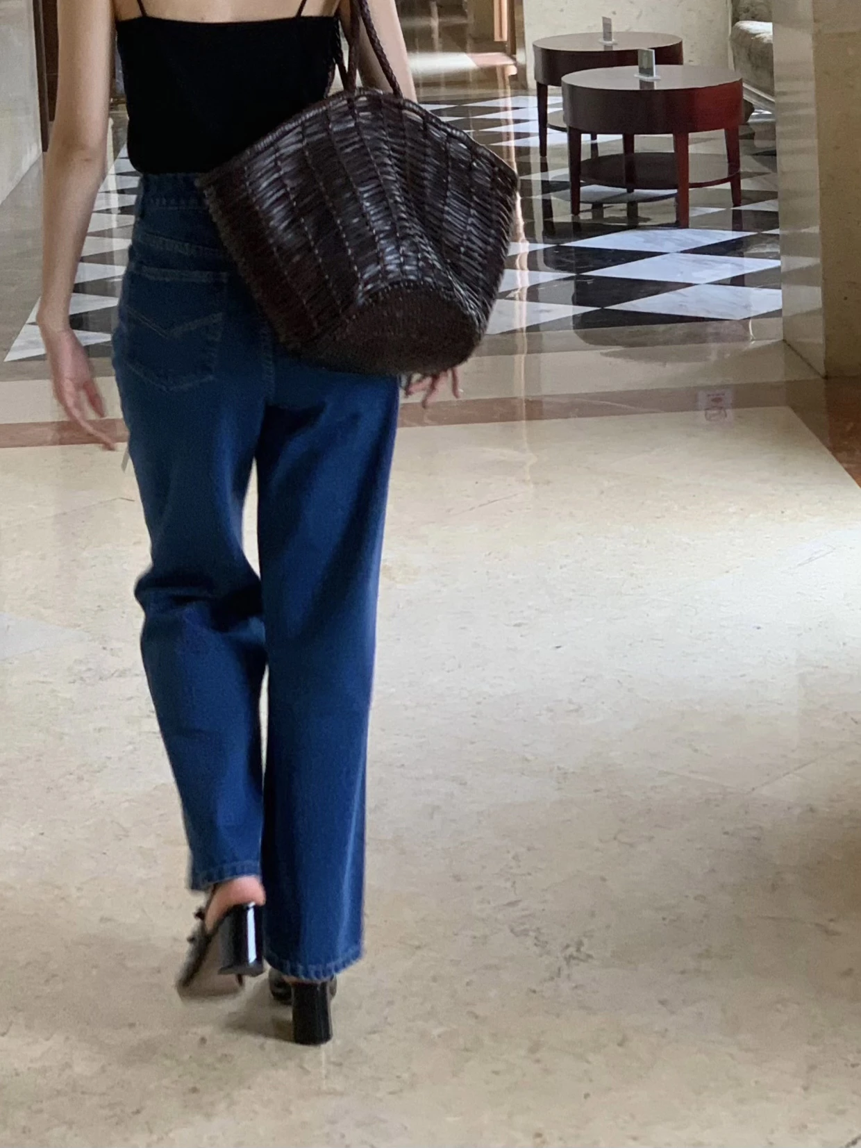 

Retro Waed High Waist Wide Leg Denim Jeans Cotton Pure Snow Blue Women's Premium Faion Trousers for All Seasons