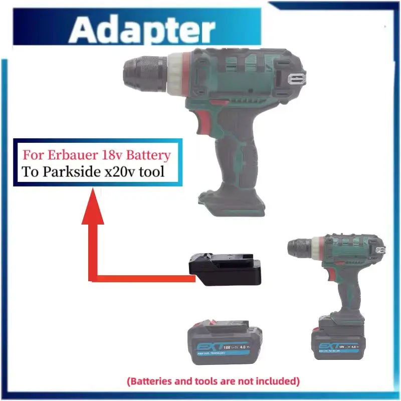 Bateria Conversor Adaptador para Erbauer 18v Lithium Convert para Parkside Tool Power Tool Converter Adaptor Only X20v