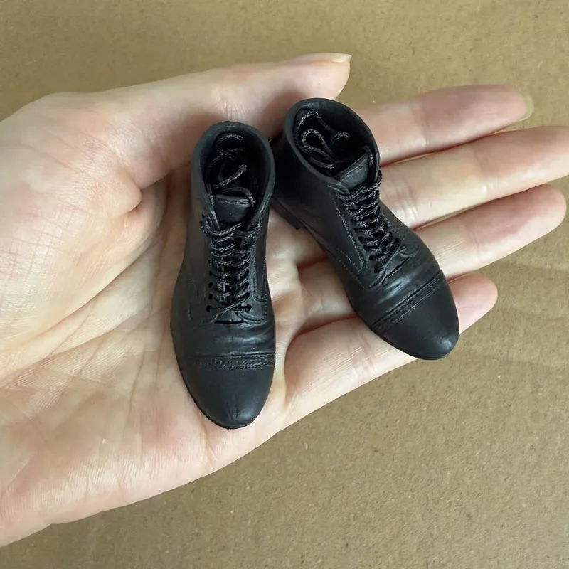 1/6 Scale Male Lace-up Rubber Boots Soldier Solid Shoes Model Fit 12\'\' Detachable Feet Action Figure Body Dolls