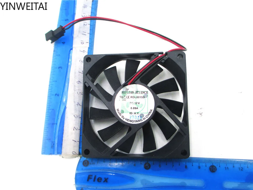 

2pcs NEW for 8015 RDL8015S TD801512O3 TD801512S3 FD8015D12MS OT-EF8015S 8cm DC12V 0.09A 2-Wire refrigerator fan