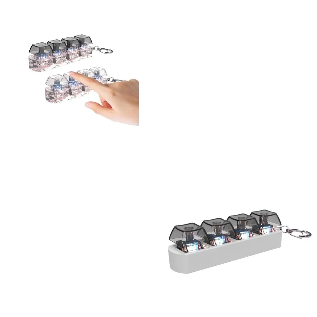  LED Light Up Keyboard Clicks Toy 4-Key Keycap Tester For Anxiety Relief And Sensory Stimulation In Durability Designing