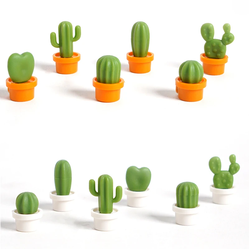 6Pcs/Set 3D Cute Succulent Plant Magnet Message Sticker for Kitchen Refrigerator Magnet Button Cactus decoration accessories
