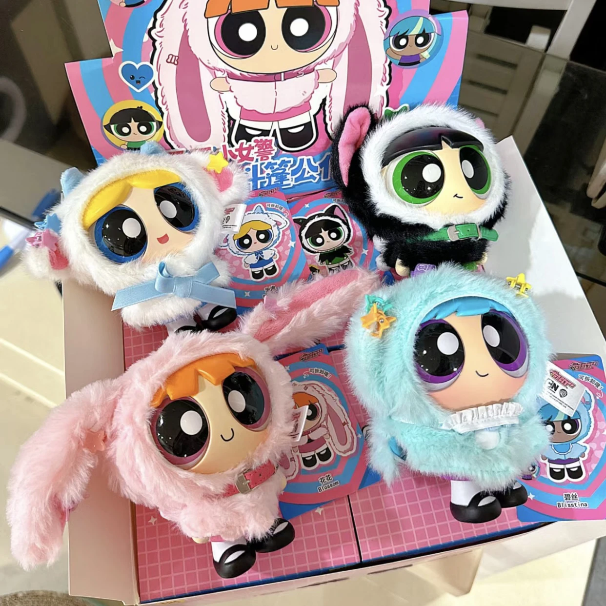 The Powerpuff Girls عباءة دمية سلسلة صندوق أعمى تغيير الملبس أفخم قلادة دمية الكرتون الرسوم المتحركة محيط حلية الديكور #3
