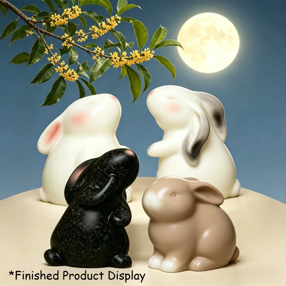 

Silicone Mold DIY Rabbit Figurine Candle Epoxy Resin Plaster Making Mold Home Decoration Father's Day Present