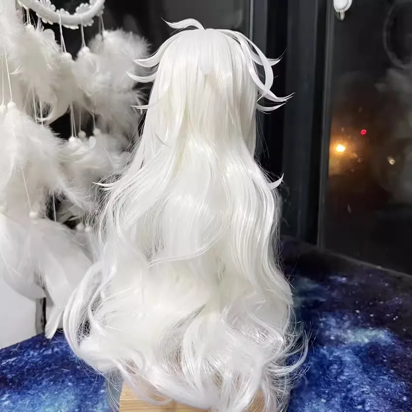 Hot Anime Rolle Cos Handgemachte Weiße Lockige Styling Haar 1/3 1/4 1/6 BJD Haar Perücke Cosplay KN Geschenk