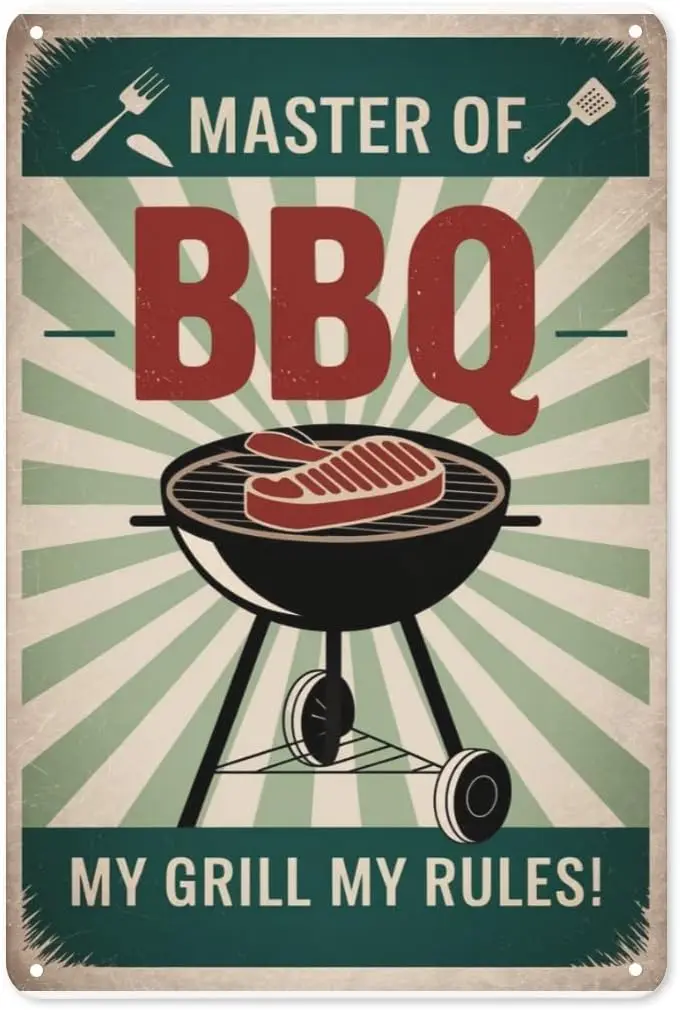 BBQ Master Metal Poster 8X12IN 