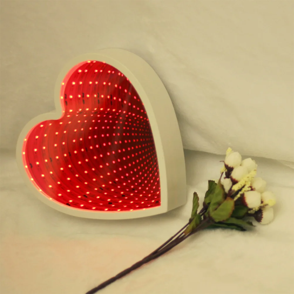 

Mirror Surface Night Light 3D Tunnel Lamp Led Wall Decor For Bedroom Living Room Wedding Party Gift White