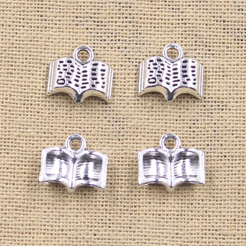 15 개 매력 오픈 성경 책 12x11mm 골동품 만들 - Vintage Fashion Books 리뷰 및 가격