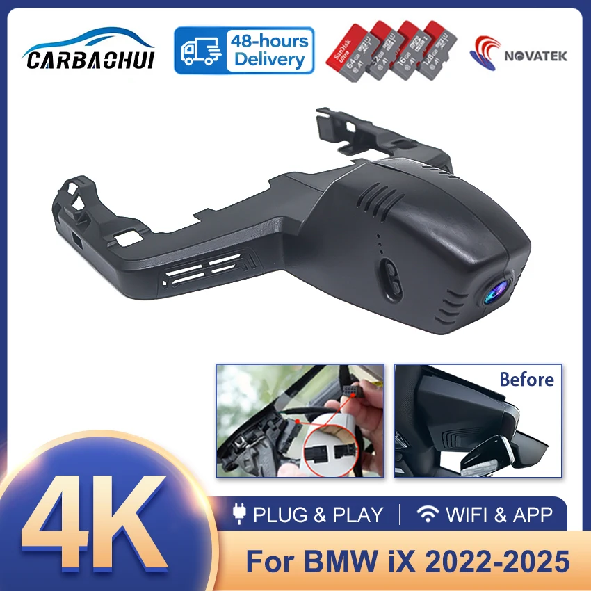 

For BMW IX i4 2022 2023 2024 2025 4K UHD Dash Cam for Car Camera Recorder Dashcam WIFI Car Dvr Recording Devices Accessories