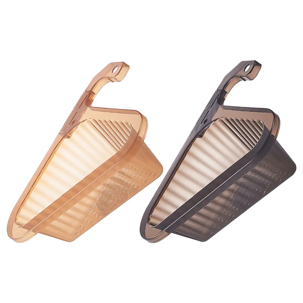 

2pcs Drain Basket Set Space Saving Corner Sink Strainer Fast Drainage Vegetable Washer Multiple Holes Kitchen Sink Accessories
