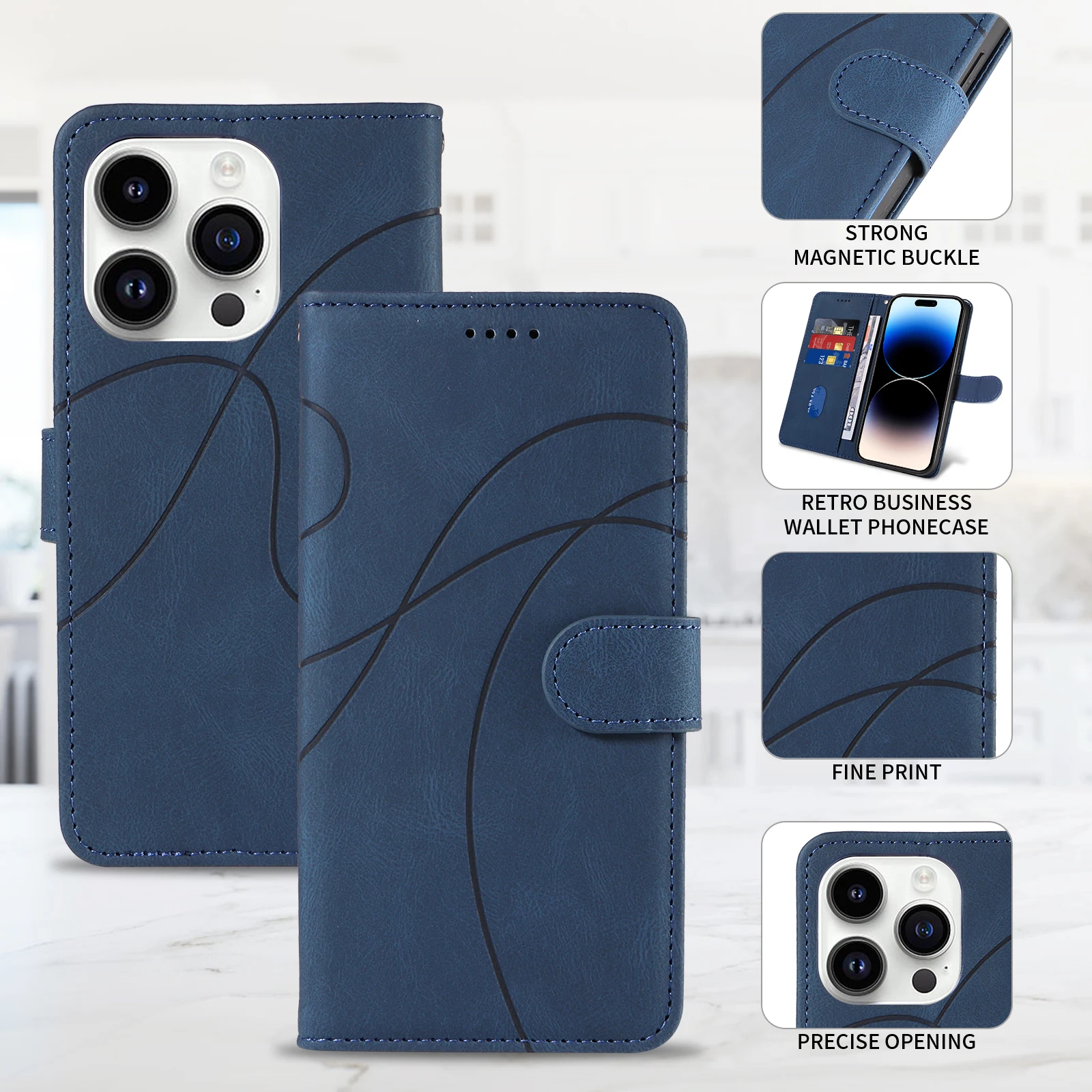 Portfel skórzany z klapką magnetyczną do telefonu Xiaomi Poco X7 X6 X5 X4 Pro 5G X3 NFC GT M7 M6 4G M5S M4 M3 F6 F5 F4 F3 C65 Uchwyt — zdjęcie produktu 3