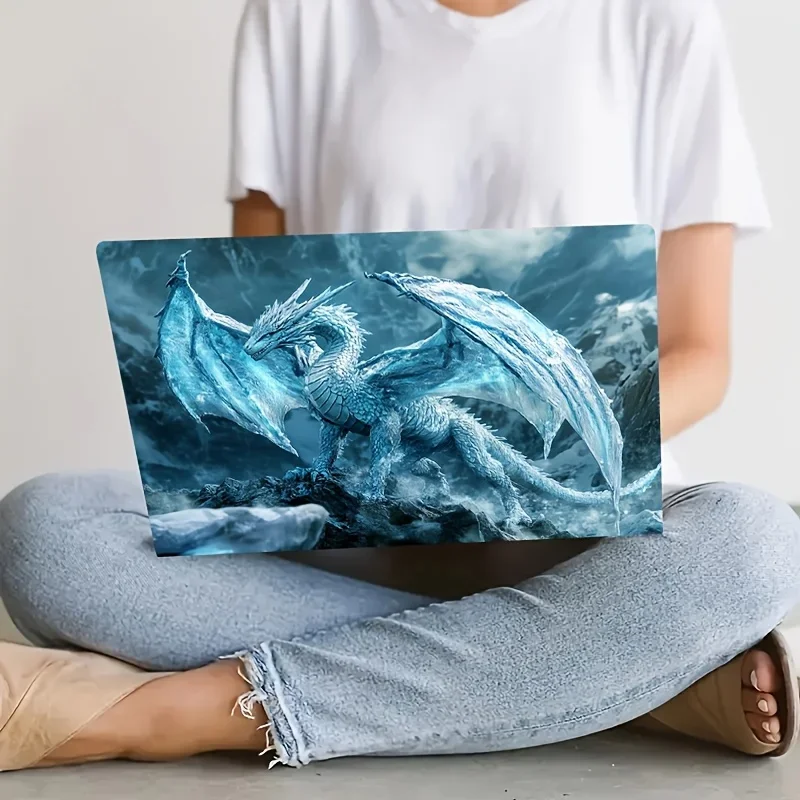 

2 шт., педаль в стиле рок, раскладывающиеся крылья льда, наклейка для ноутбука с изображением ледяного дракона, устойчивая к царапинам художественная защитная наклейка, подходит для