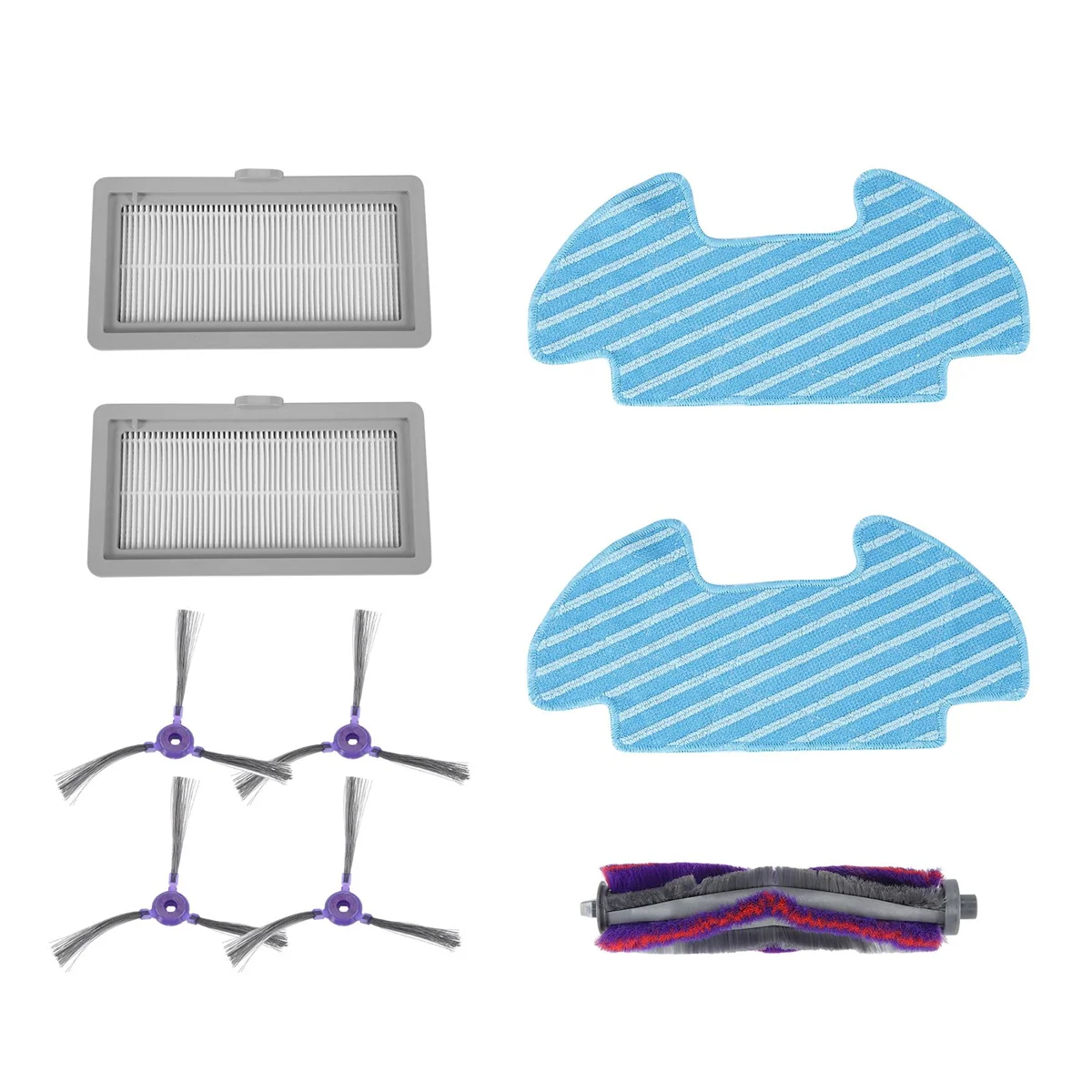 9 Pieces / Set Roller Side Brush Wipe Filter Replacement for Powerbot-E VR05R5050WK Vacuum Cleaner Spare Parts