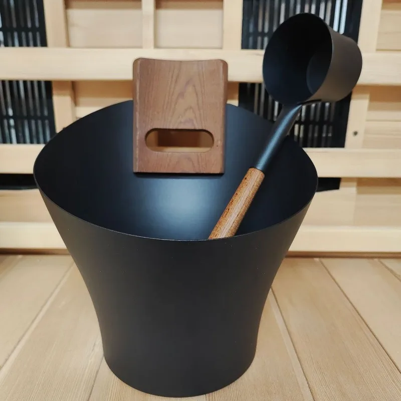 Deluxe version, sauna bucket for sauna and bath room, oblique aluminum bucket, sauna stove