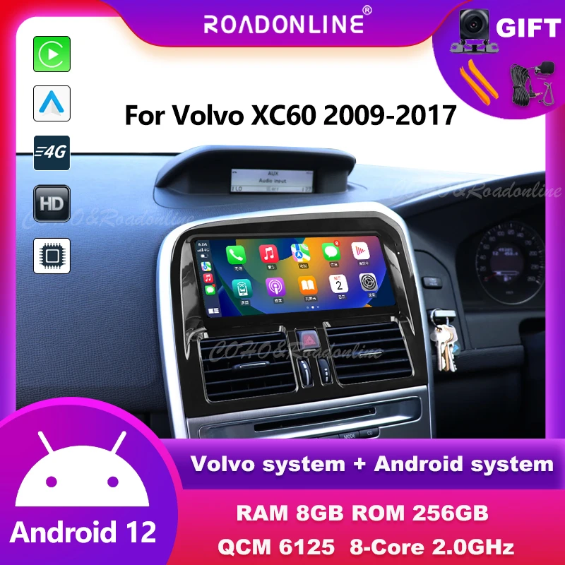 Android audio For Volvo XC60 2009-2017 OEM+Android 12 8.8inch Octa Core 8+256GB Car Multimedia Player car intelligent systems