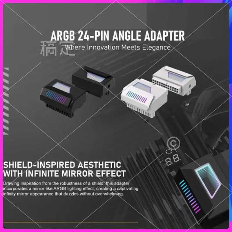 AP-ATX 24Pin Adapter 180 Grad ARGB Adapter 5V Synchronisation Für Desktop PC Motherboard DIY Computer Zubehör
