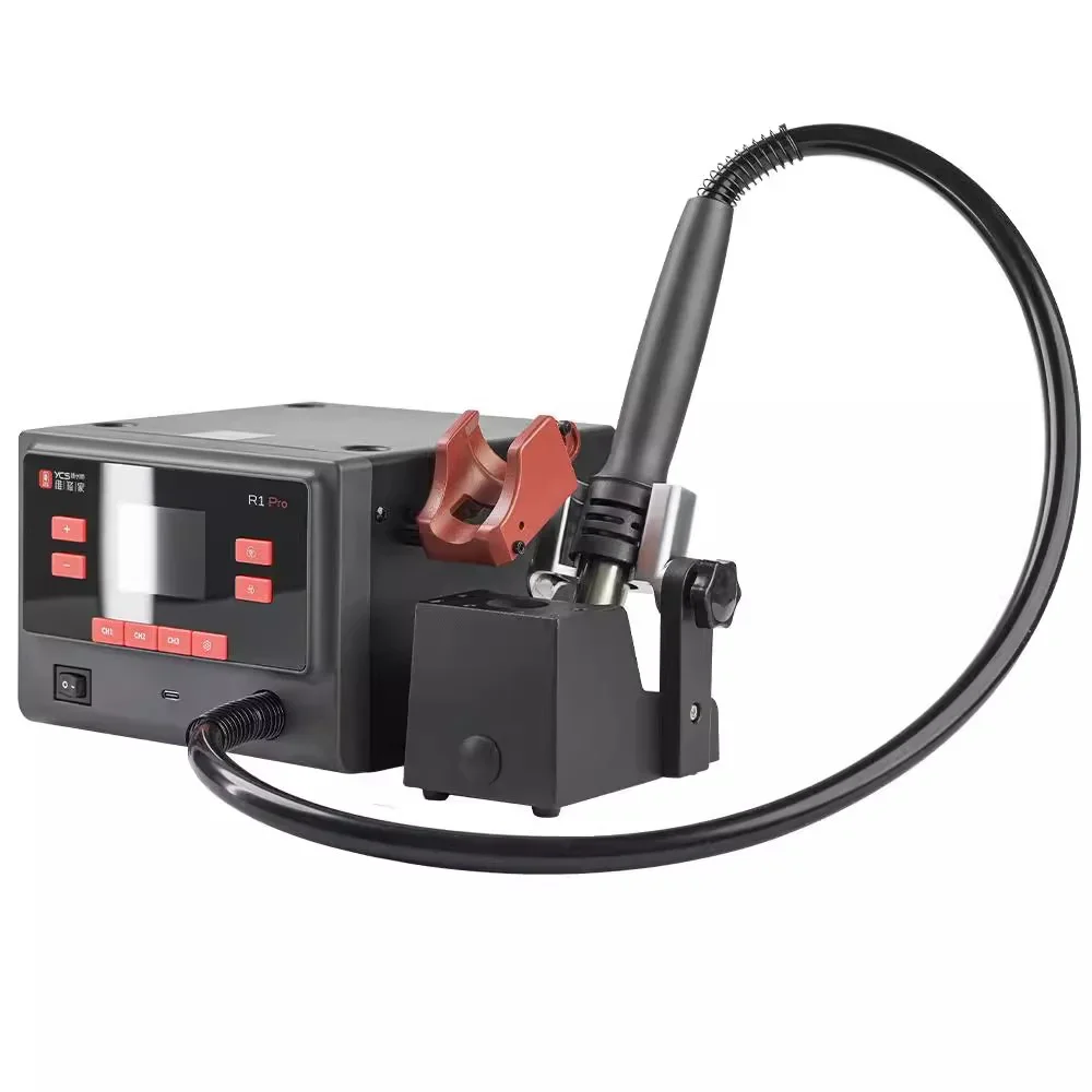 YCS R1 Pro Digital Hot Air Gun Soldering Station 1000W LCD Screen Display BGA Repair for Phone PCB/SMD Repair 5 Nozzles Included