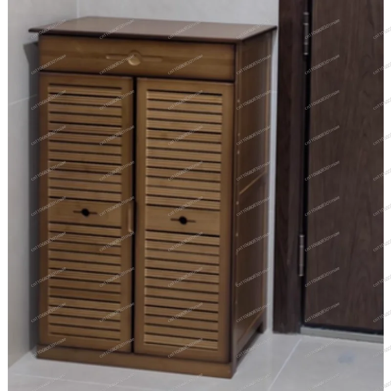 

Вместительный многоярусный шкаф для обуви из массива дерева, пылезащитная полка для обуви для прихожей, дома, балкона, экономичное хранение