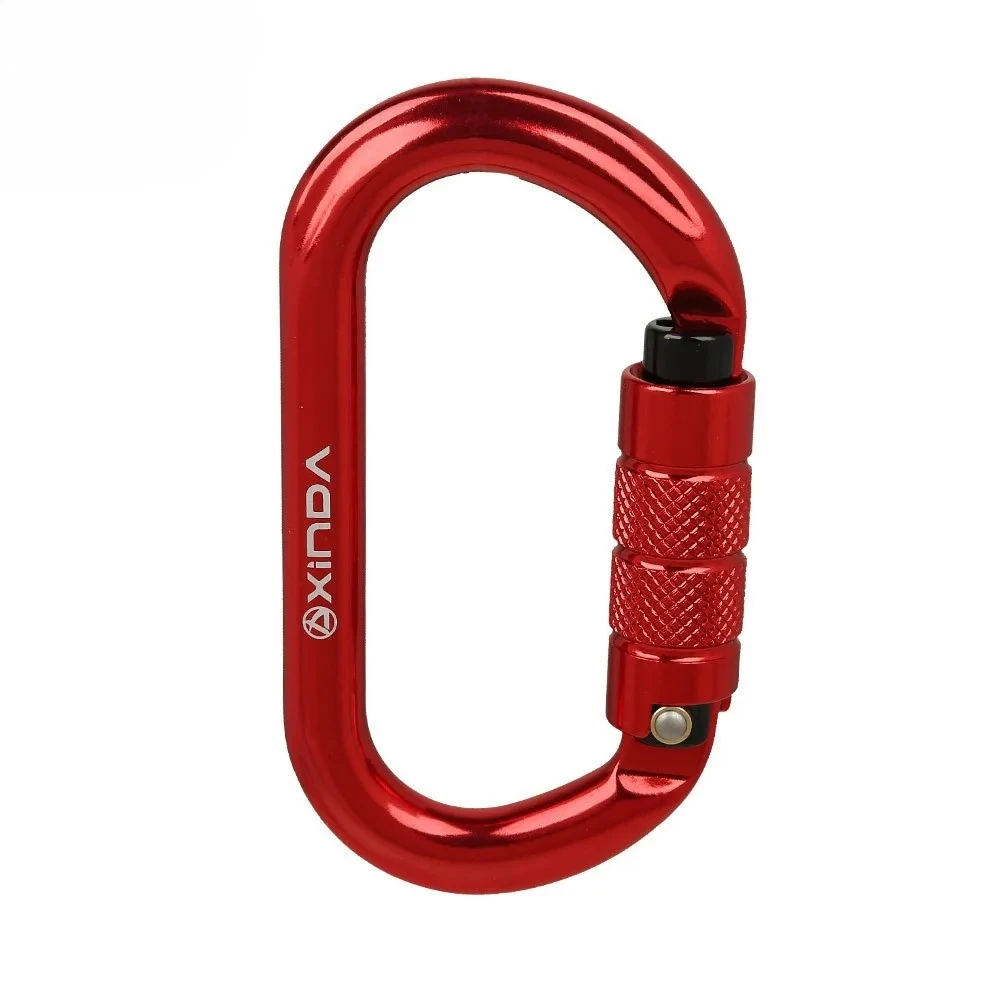 25KN O-Type Automatic Carabiner, Lightweight Rock Climbing Safety Buckle Hook, 4pcs Outdoor Climbing Gear Set