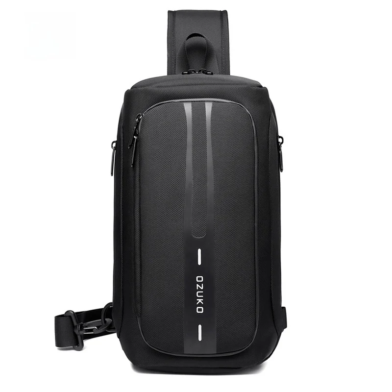 ozuko-men's-functional-chest-bag-waterproof-crossbody-outdoor-sports-bag-large-capacity-fashionable-single-shoulder-bag
