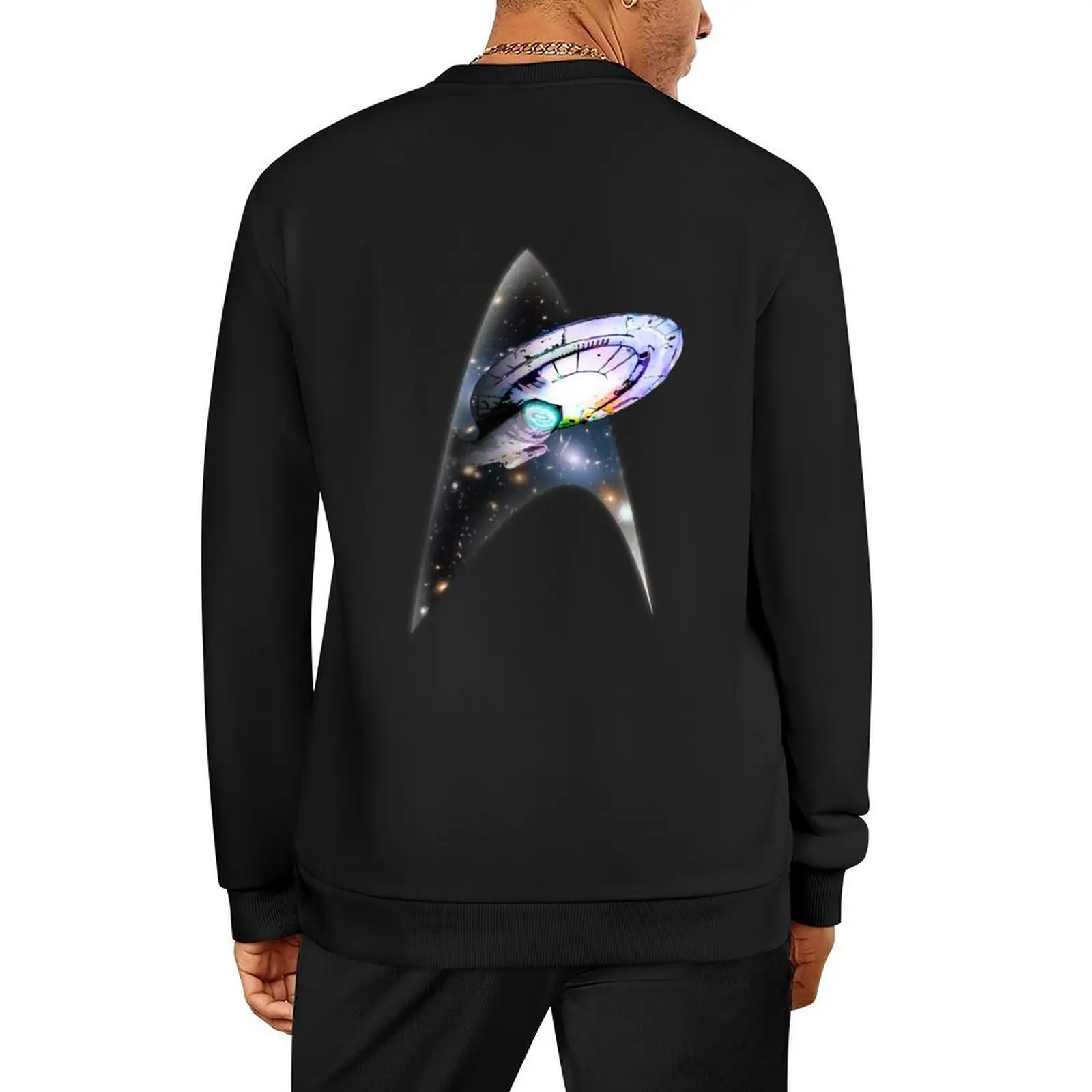 

Star Trek: Voyager Rainbow Watercolor Galactic Starship Insignia Pullover aesthetic clothing graphic sweatshirts