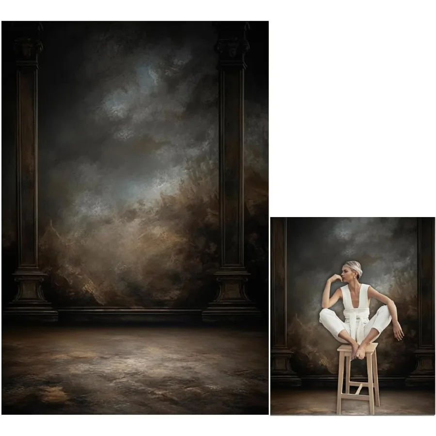

6x9ft Dark Vintage Photography Backdrops Portrait Photo Backdrop Wedding Bridal Show Birthday Background for Studio Props