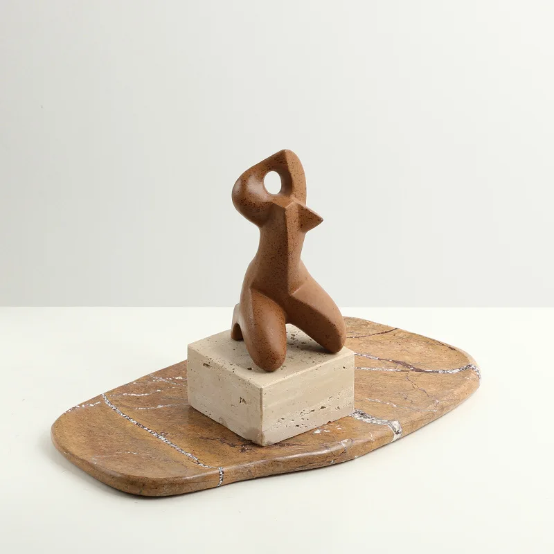 Modern Wabi-Sabi Abstract Resin Figurine, Graceful Sculpture Ornament for Home, Bookshelf, Desk, Showroom, Creative Soft Decor