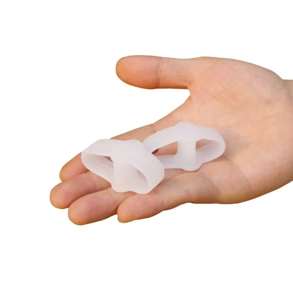 1 Pair Silicone Two Hole Toe Separator Comfortable Breathable Hallux Valgus Guard Relieve Pain Toe Protector