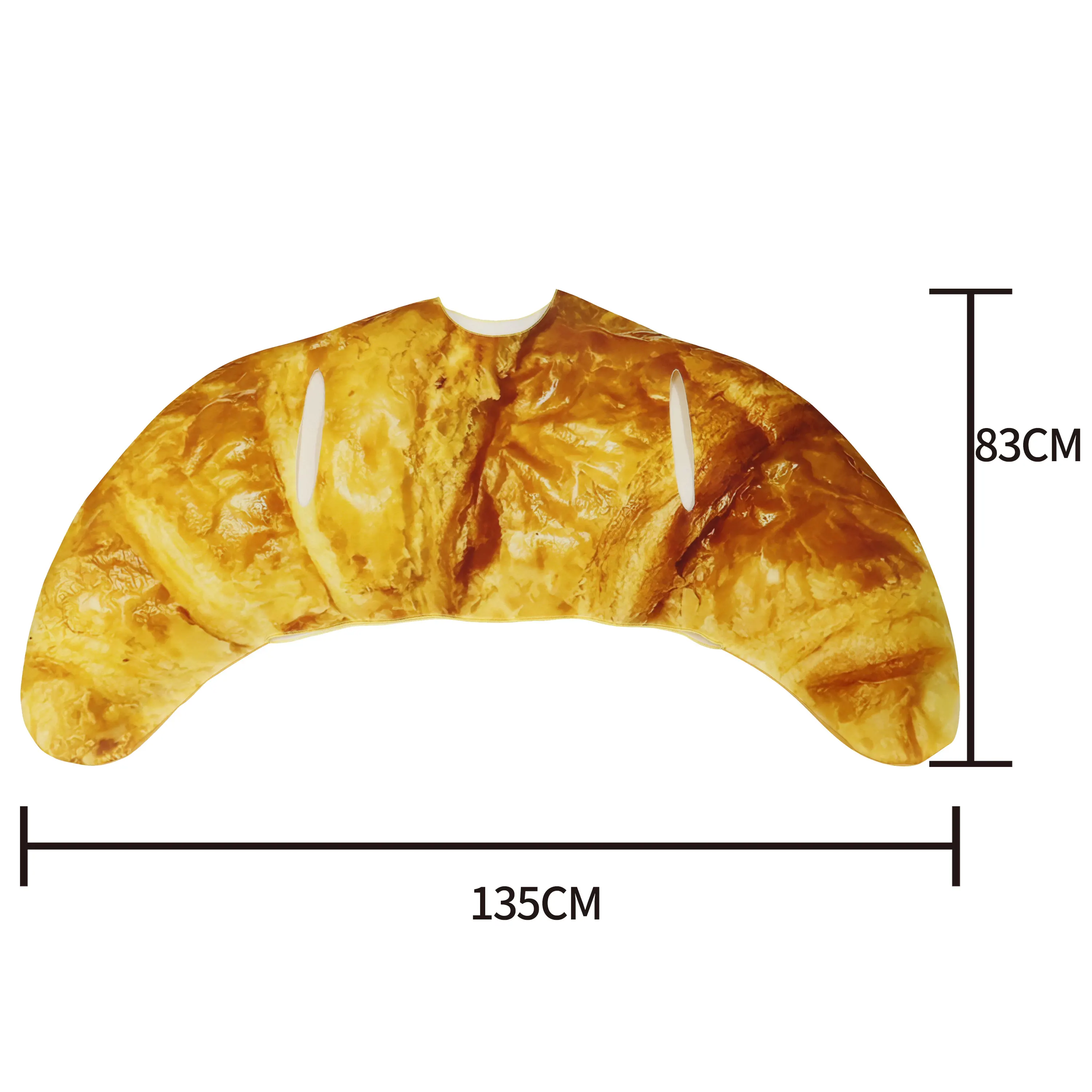 Zawaland Funny Bread Costume Adult Stage Performance Clothing Christmas Carnival Realistic Fancy Food Croissant Cosplay Costume