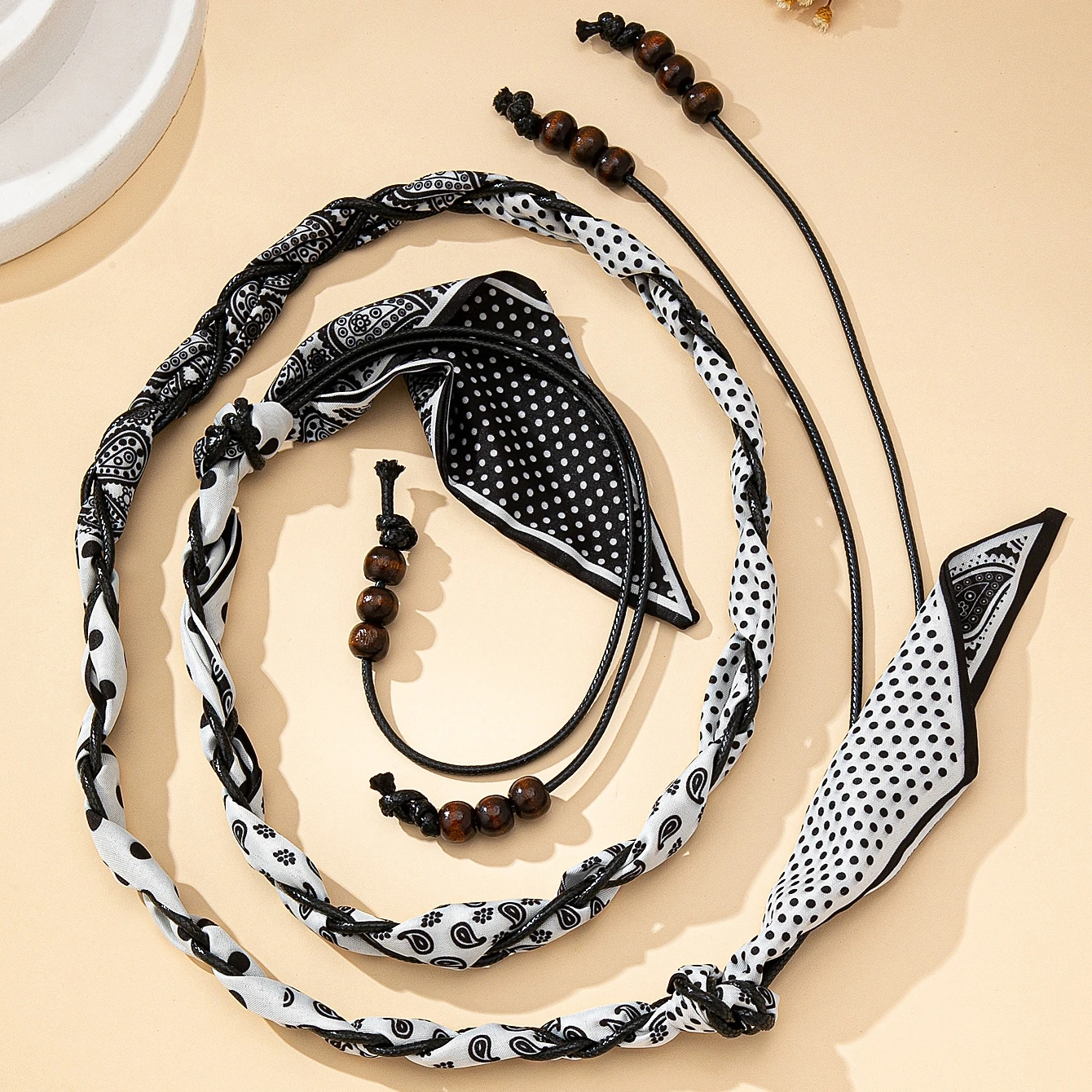 سلسلة خصر نسائية، سلسلة خصر منسوجة على الموضة البوهيمية، يمكن استخدامها أيضًا كقلادة وشاح، مناسبة للارتداء اليومي والعطلات #3