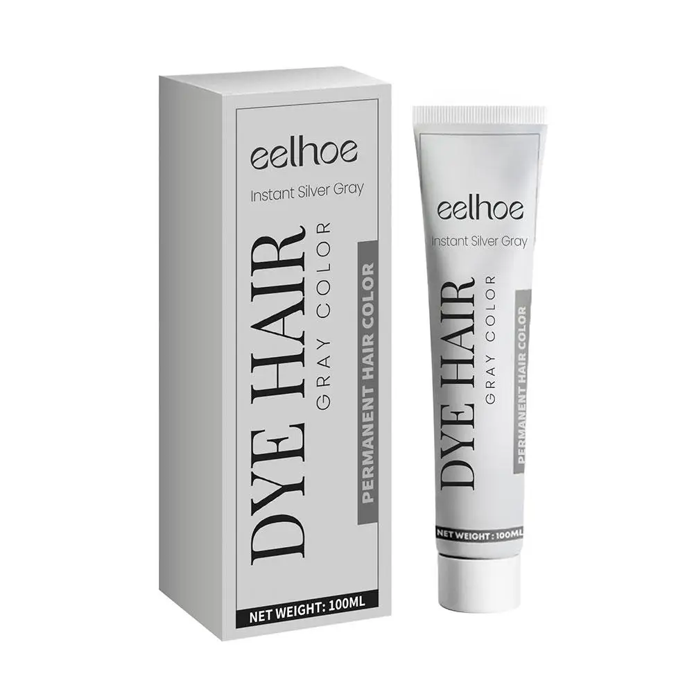 Eelhoe-tinte para el cabello gris de 100ml, tinte para el cabello de larga duración, pelos cubiertos, línea del cabello, lavable, duradero, fácil de lavar, tinte para el cabello
