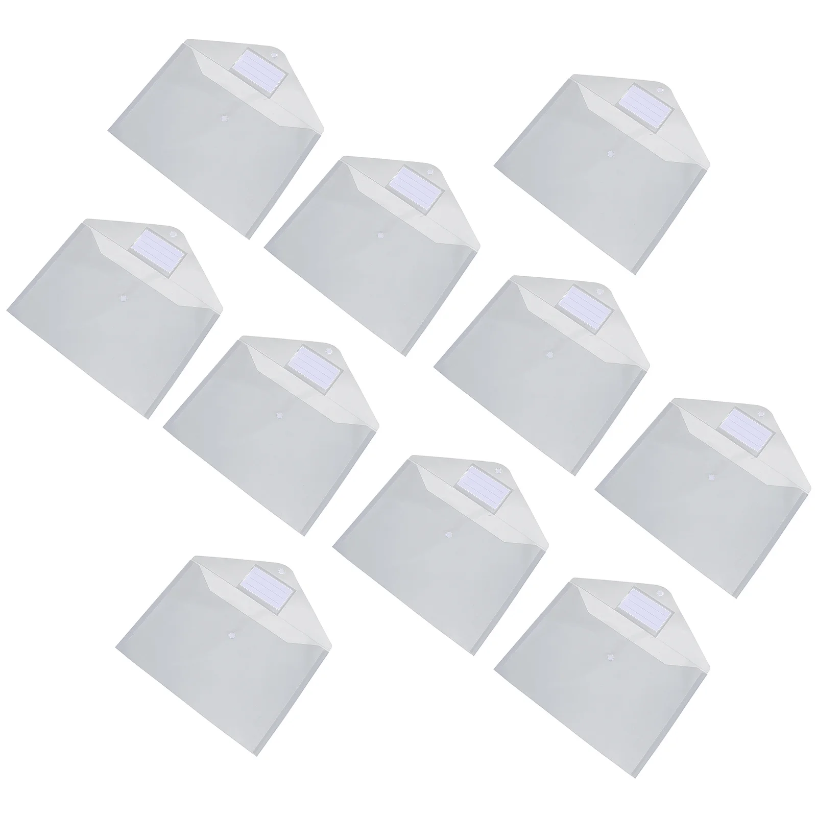 

10Pcs Document Bag Exquisite Colorfast Plastic Pouch Easy Carry Safe Buckle Latch Design A4 File Holder File Bag