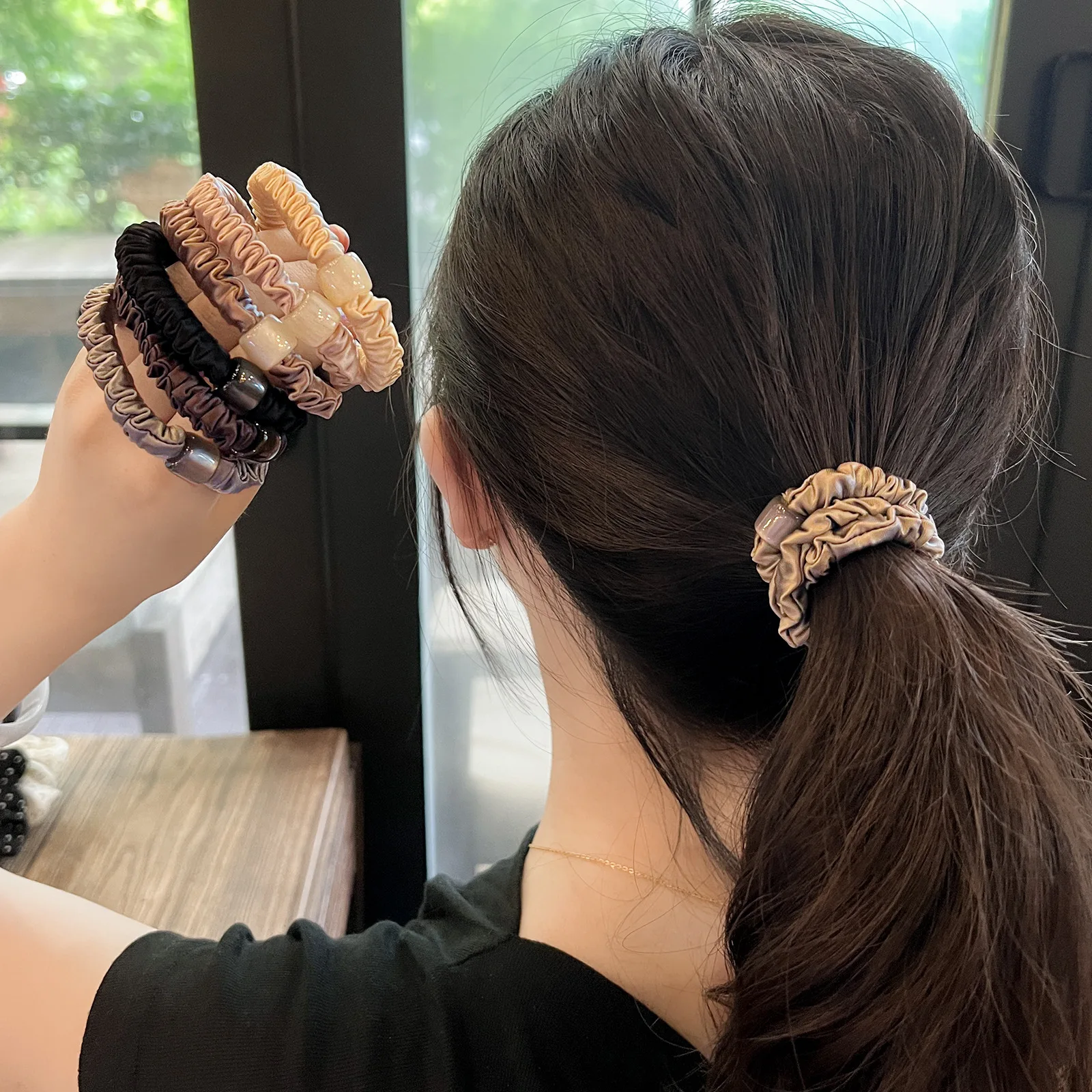 

1PC Korean Fashion High Elasticity Hair Ring for Girls Personality Thicken Ponytail Tie Hair Hair Rope Accessories Headband