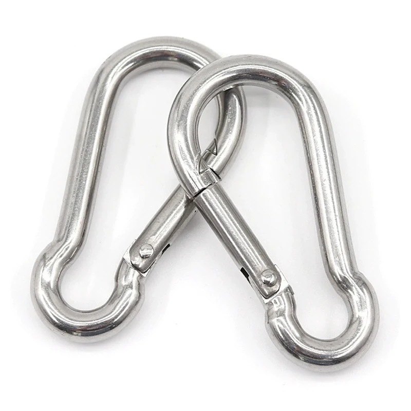 20/40Pcs M3 M4 M5 M6 M7 M8 M9 M10 Spring Snap Quick Link Lock Ring Hook Multi-functional Safety Hooks For Outdoor Mountaineering
