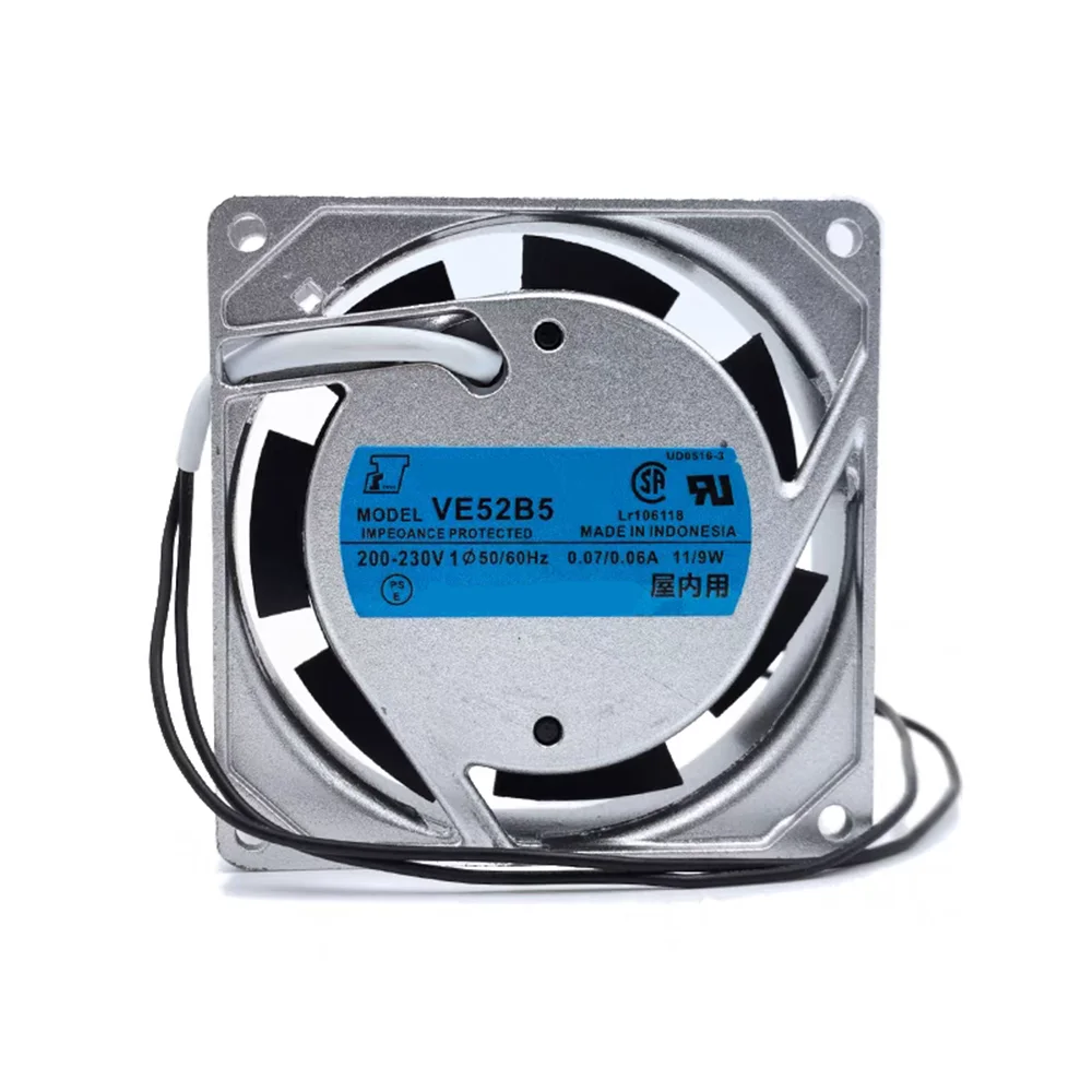 مروحة تبريد VE52B5 AC 208-230V 0.07/0.06A 11/10W 8cm 8025 80x80x25mm 2-Wire