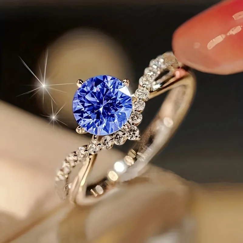 Elegant Promise Ring Shining Pick A Color U Prefer Engagement/ Wedding Ring Evening Party Decor Luxury Jewelry -Without Box