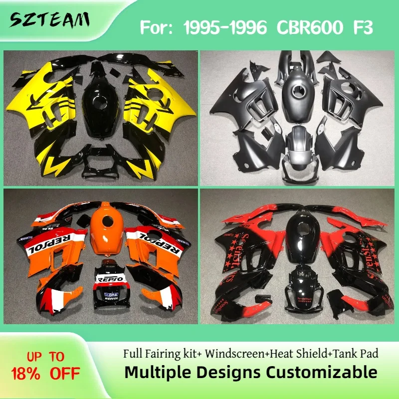 ABS Fairing Kit for Honda CBR600 F3 1995 1996 ABS Plastic Sportbike Custom Motorcycle Fairings CBR 600F3 95 96