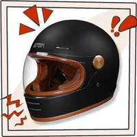 Casco todoterreno clásico de cara completa - Certificado DOT |   Estilo retro y diseño unisex duradero