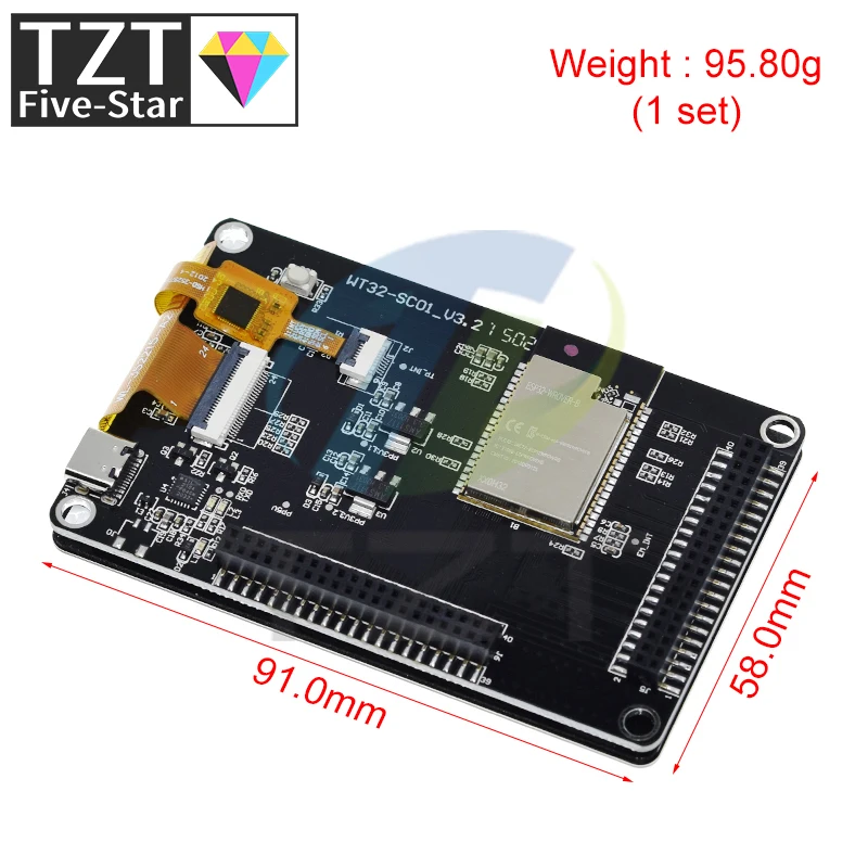 ESP32 Development Board - WT32-SC01 With 3.5In 320X480 Capacitive Multi-Touch LCD Screen Built-In Bluetooth Wifi