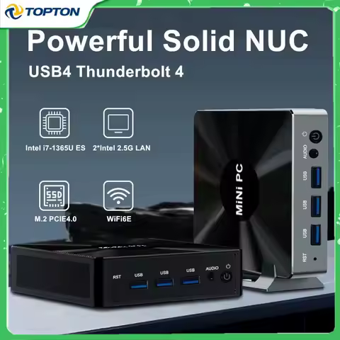 Topton Solid Nuc D17 Gaming Mini Computer Intel i7 1360P/1365U ES Thunderbolt 4 2*DDR5 2*2.5G LAN Firewall PC Windows 11 WiFi6E