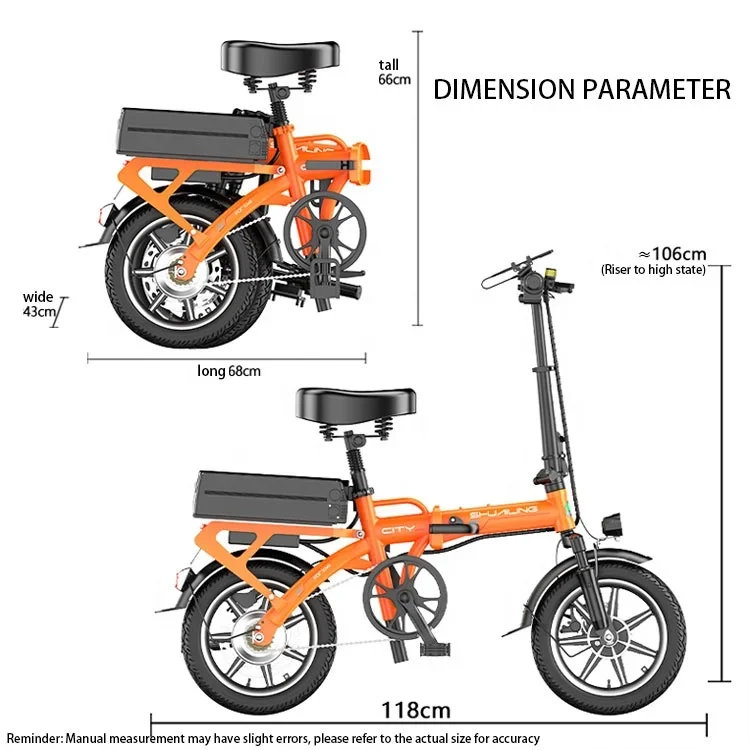 48V 20AH 70-80KM City Electric Bike For Adults Foldable Removable Battery Scooter Ebike Folding Mini Bicycle