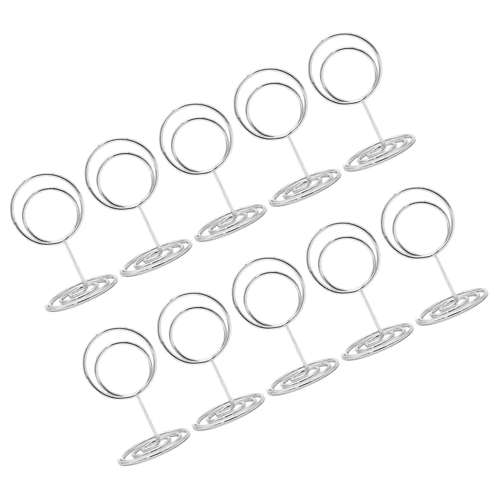 

10 Pcs Menu Holders for Tables Metal Desk Number Card Memo Clip Cato Stands Signs Iron