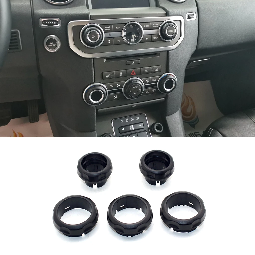 

5Pcs Car Air Condition Control Volume Knob Cover For Land Rover Discovery 4 2009-2016 For Range Rover Sport 2006-2013