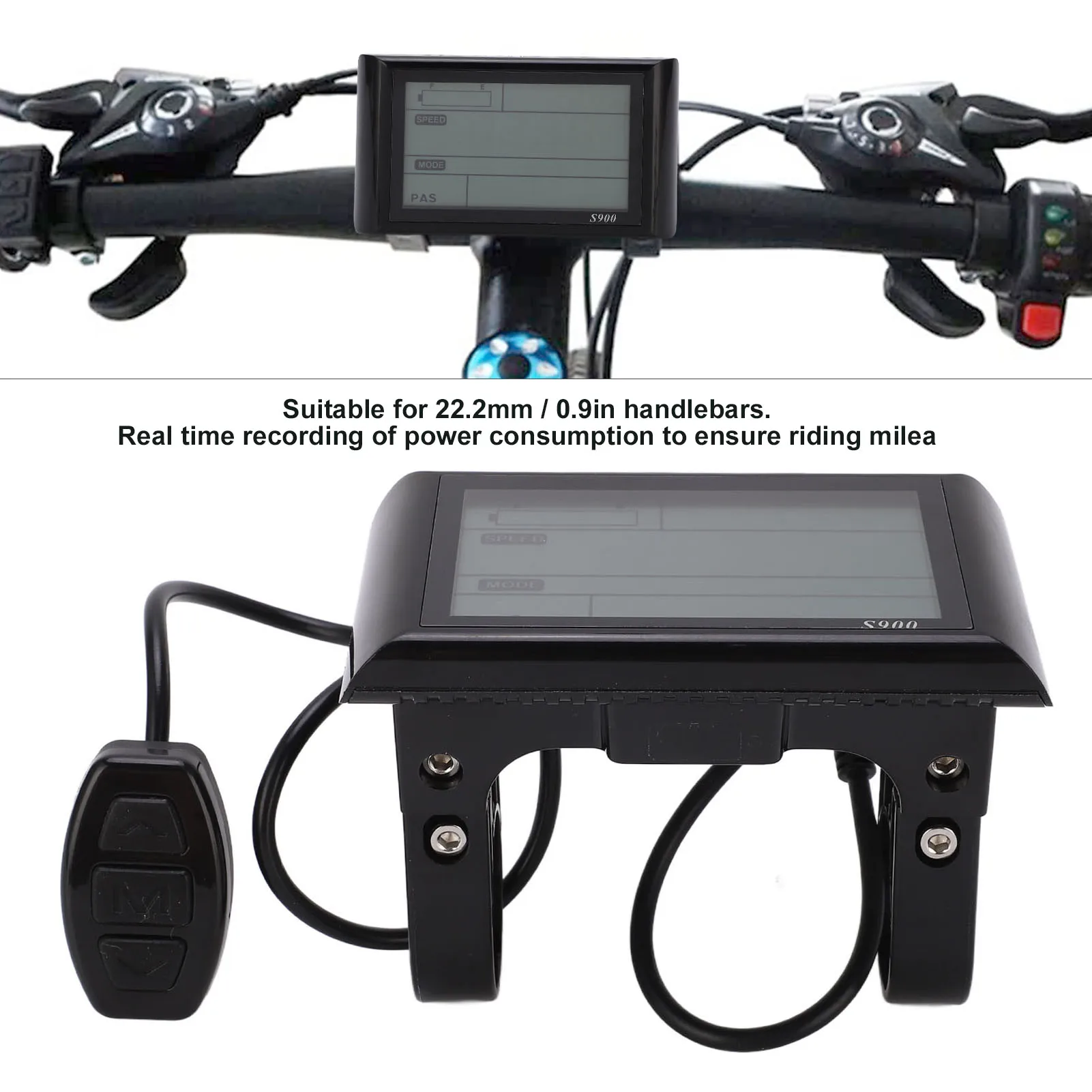 

36V 48V Electric Bike LCD S900 Display Control Panel Brand New Easy Using Waterproof LCD Display Meter for Electric Bicycle