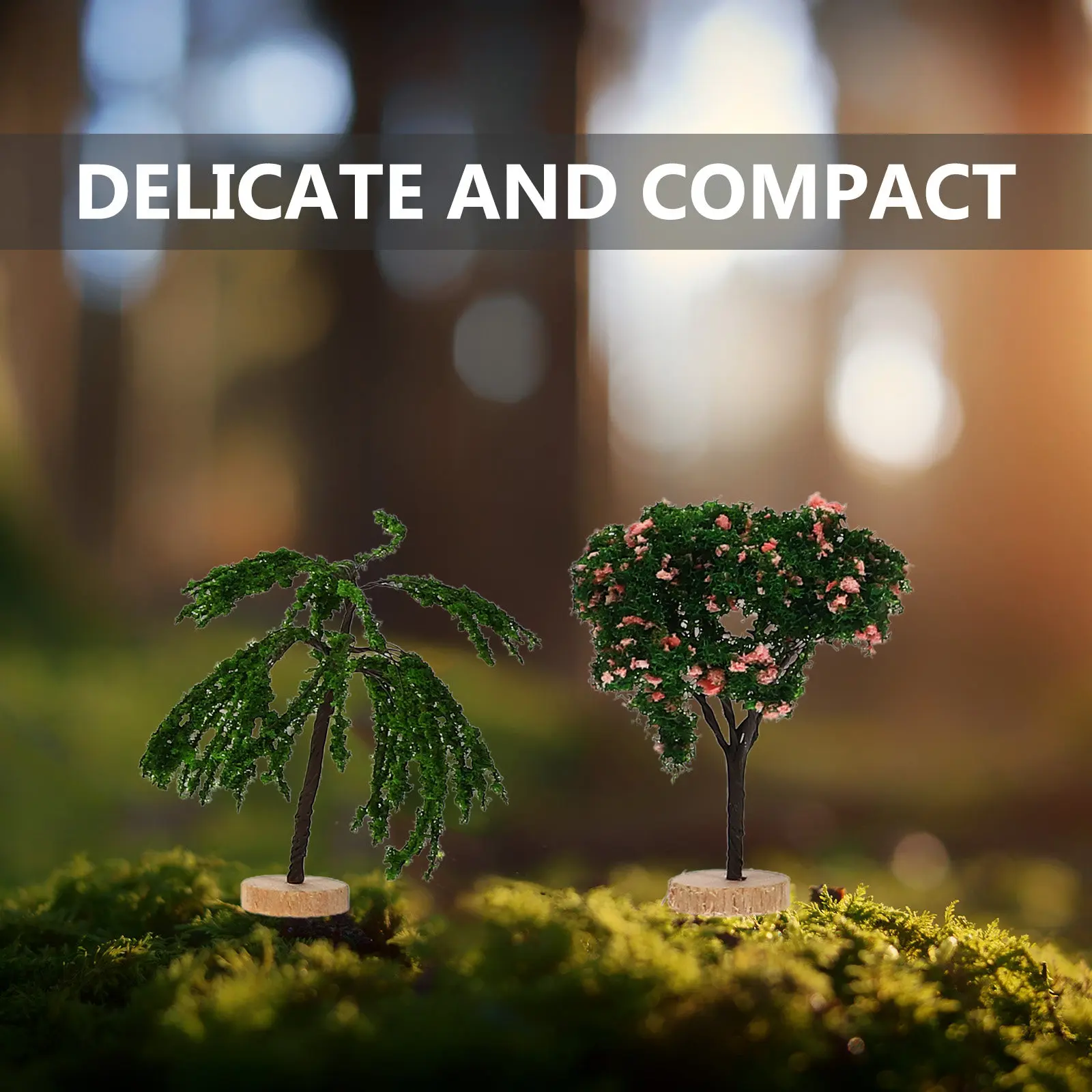 

5Pcs Vivid Landscaping Tree Plastic Ornament Durable Miniature Lawn Garden Tabletop Decorative Plant Accessory
