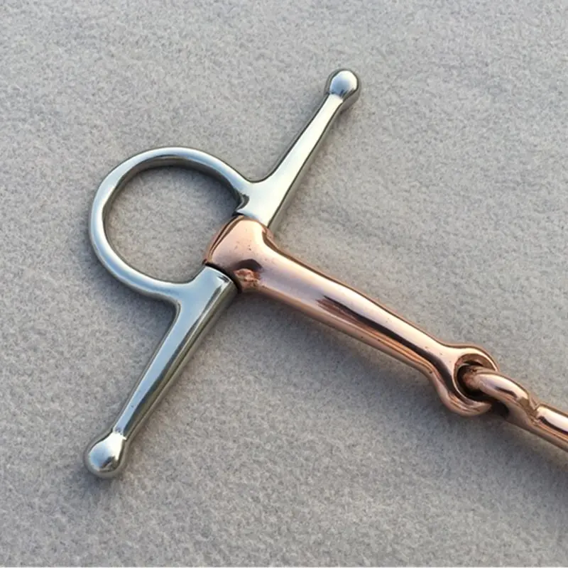 New Horse Bit Polished Functional Durable Stainless Steel Full Cheek Snaffle Bit Copper Mouth Horse Tack Horse Bit Mouth