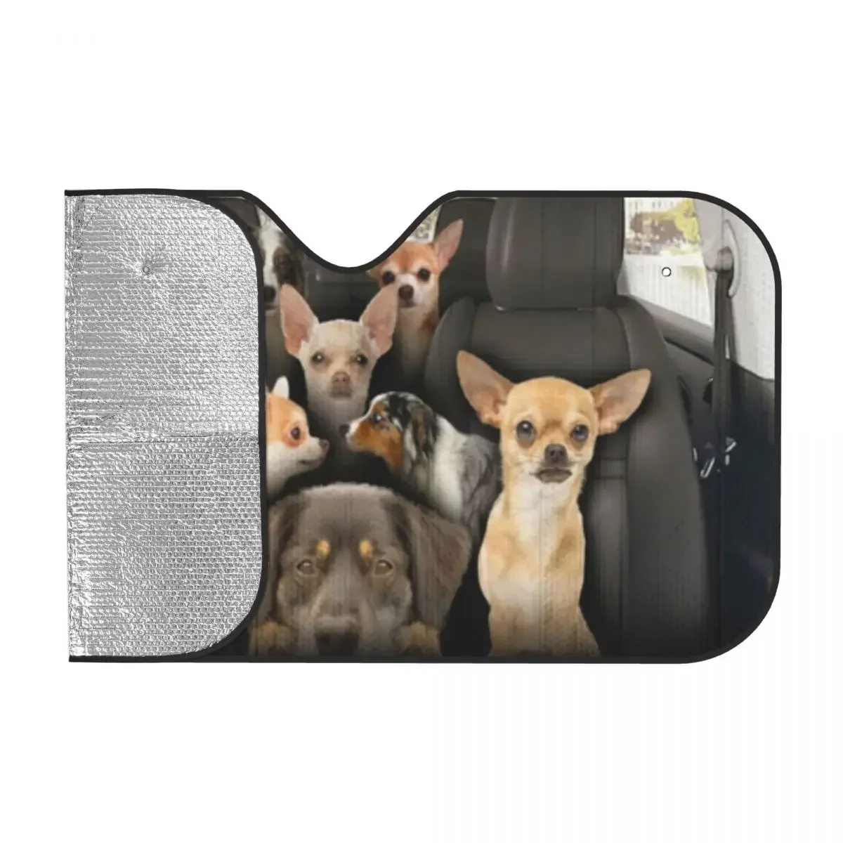 Australian Shepherd X Chihuahua Sunshades Reflector Anti Uv Custom Funny Car Sunshade Sun Shade