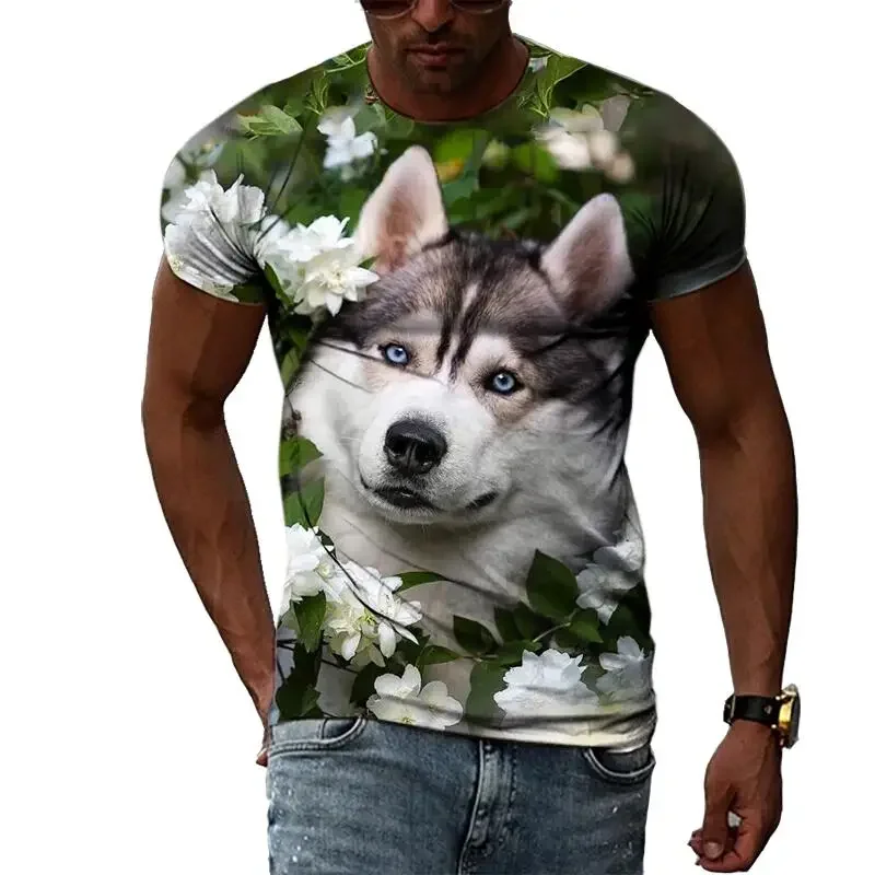 

Summer Fashion Animal Shiba Inu graphic t shirts For Men Casual 3D Print Hip Hop Harajuku Personality Round Neck Short Sleeve