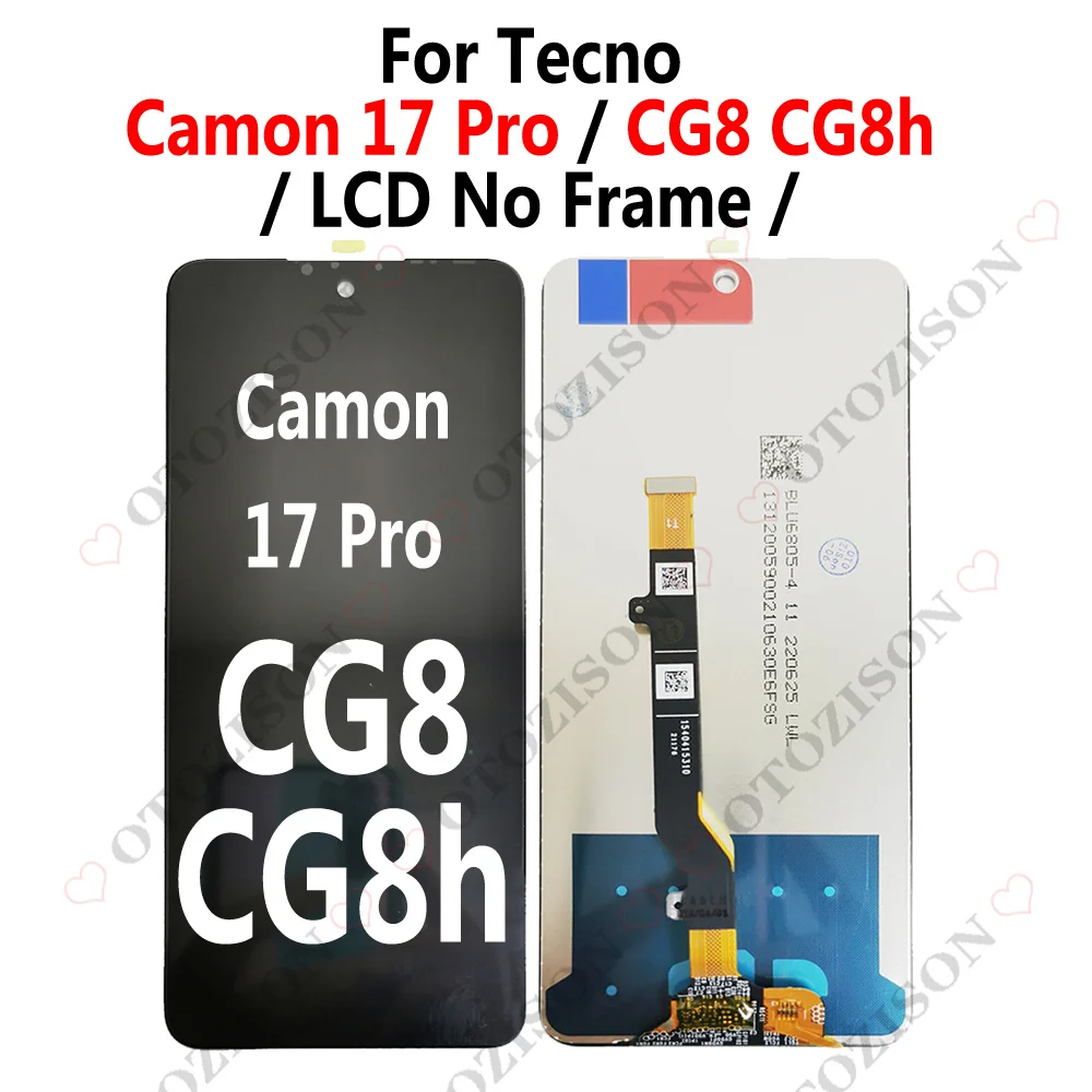 For Tecno Camon 11 12 15 Air LCD Display 16 Pro 17 18P 18i 18T 18 Premier 19 NEO 20 Screen Touch Digitizer CI7 CI8 CD6 CD7 CH9